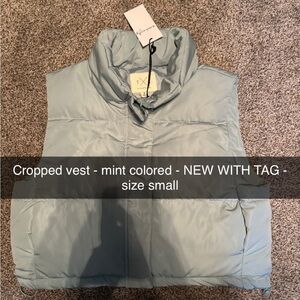 Mint Cropped Vest - Size Small